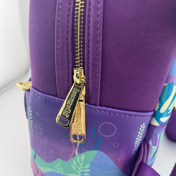 LOUNGEFLY NWT Disney Backpack + Mickey Ears, The Little Mermaid - Picture 15 of 17